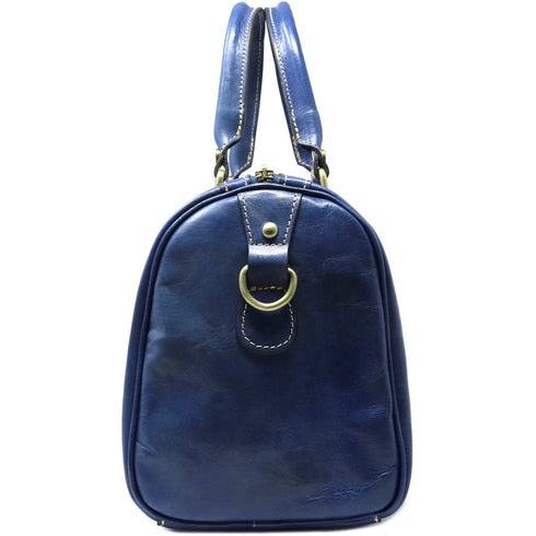 Floto Italian Leather Boston Bag Women's Handbag blue 3